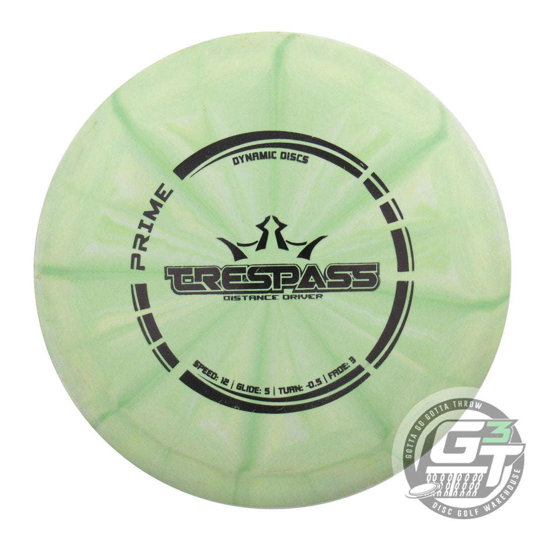 USED Dynamic Discs Prime Burst Trespass 175g Lime Black Stamp Driver Golf Disc
