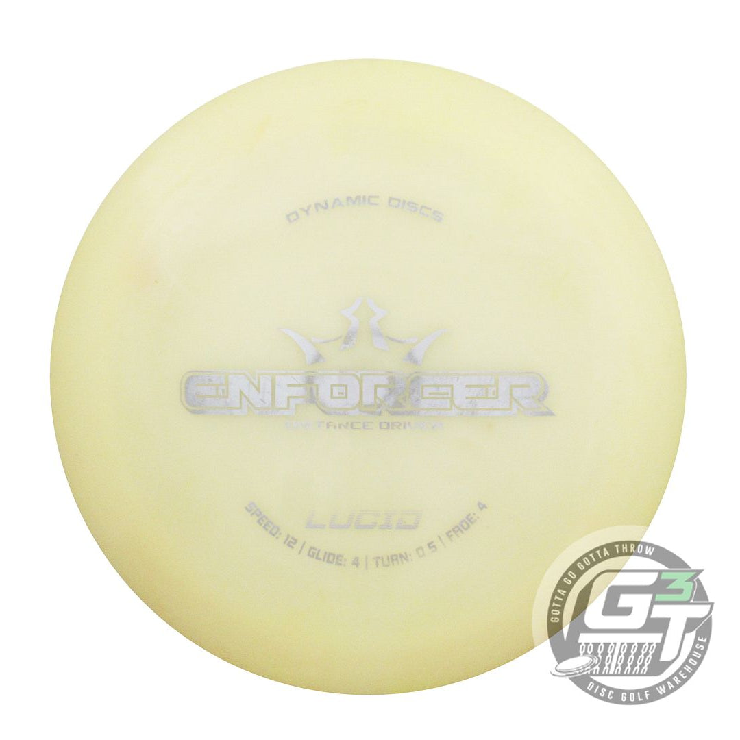 USED Dynamic Discs Lucid Enforcer 171g Cream Silver Stamp Distance Driver Disc