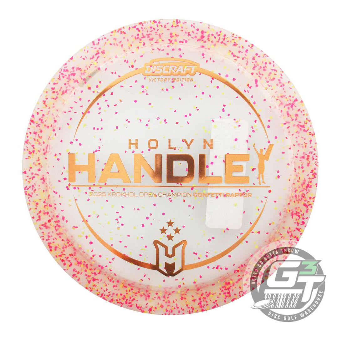Discraft Limited Edition Victory Edition 2025 Krokhol Open Champion Holyn Handley Confetti Elite Z Raptor Distance Driver Golf Disc (Individually Listed)
