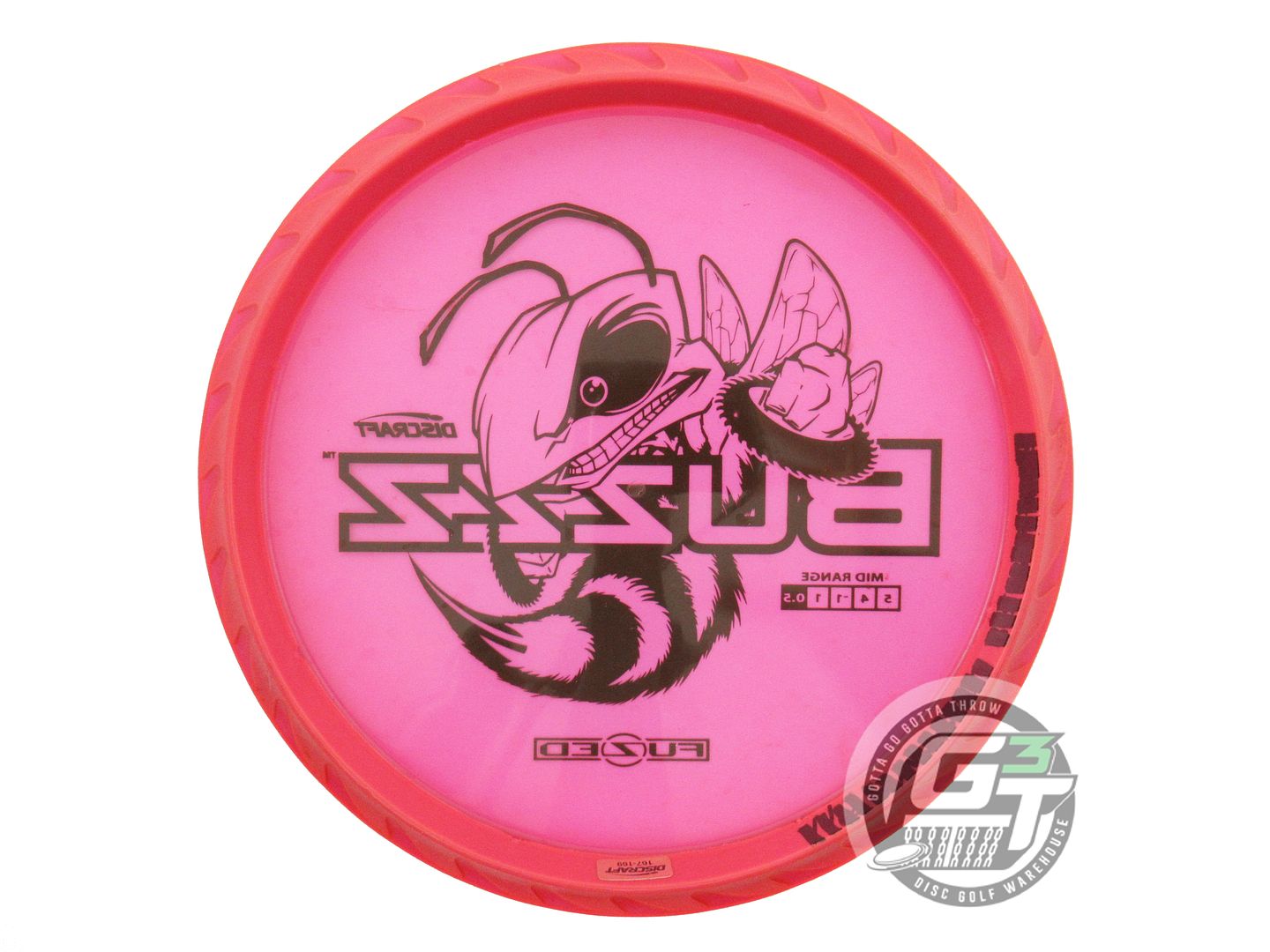USED Discraft FuZed BuzzzSaw Buzzz 170g Pink Black Stamp Midrange Golf Disc