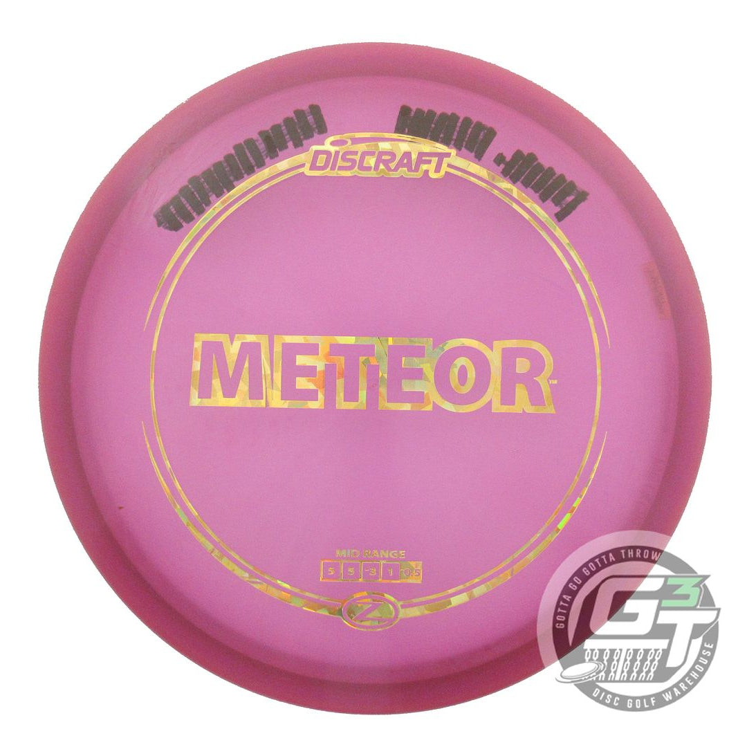 USED Discraft Z Meteor 177g Purple Gold Shatter Foil Midrange Golf Disc
