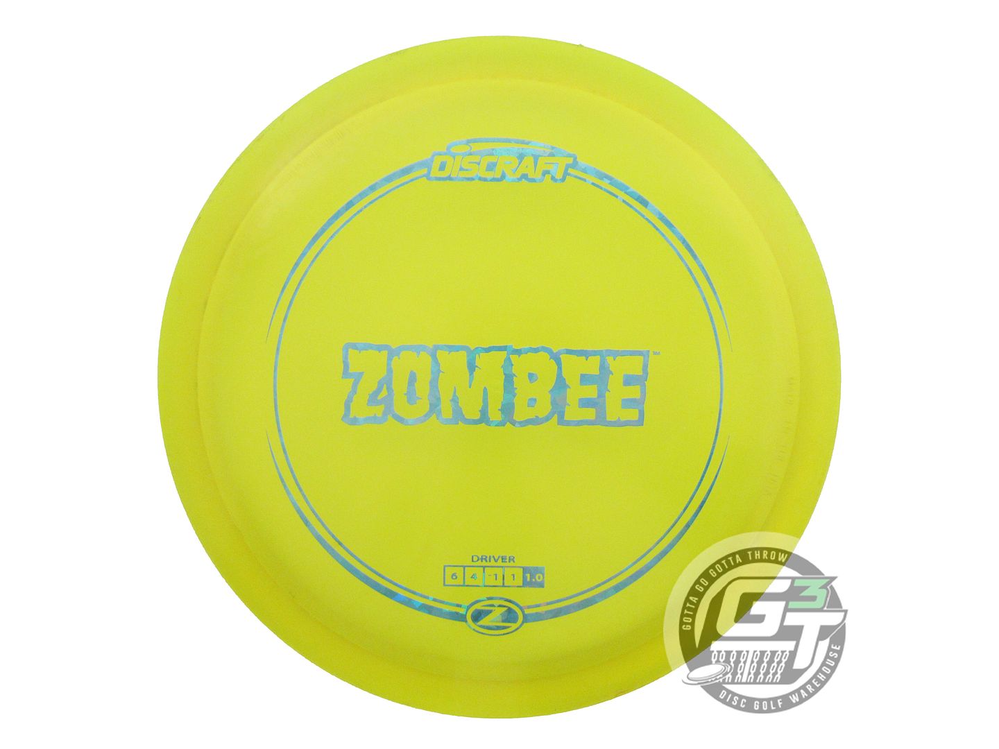 USED Discraft Z Zombee 177g Yellow Teal Shatter Foil Fairway Driver Golf Disc