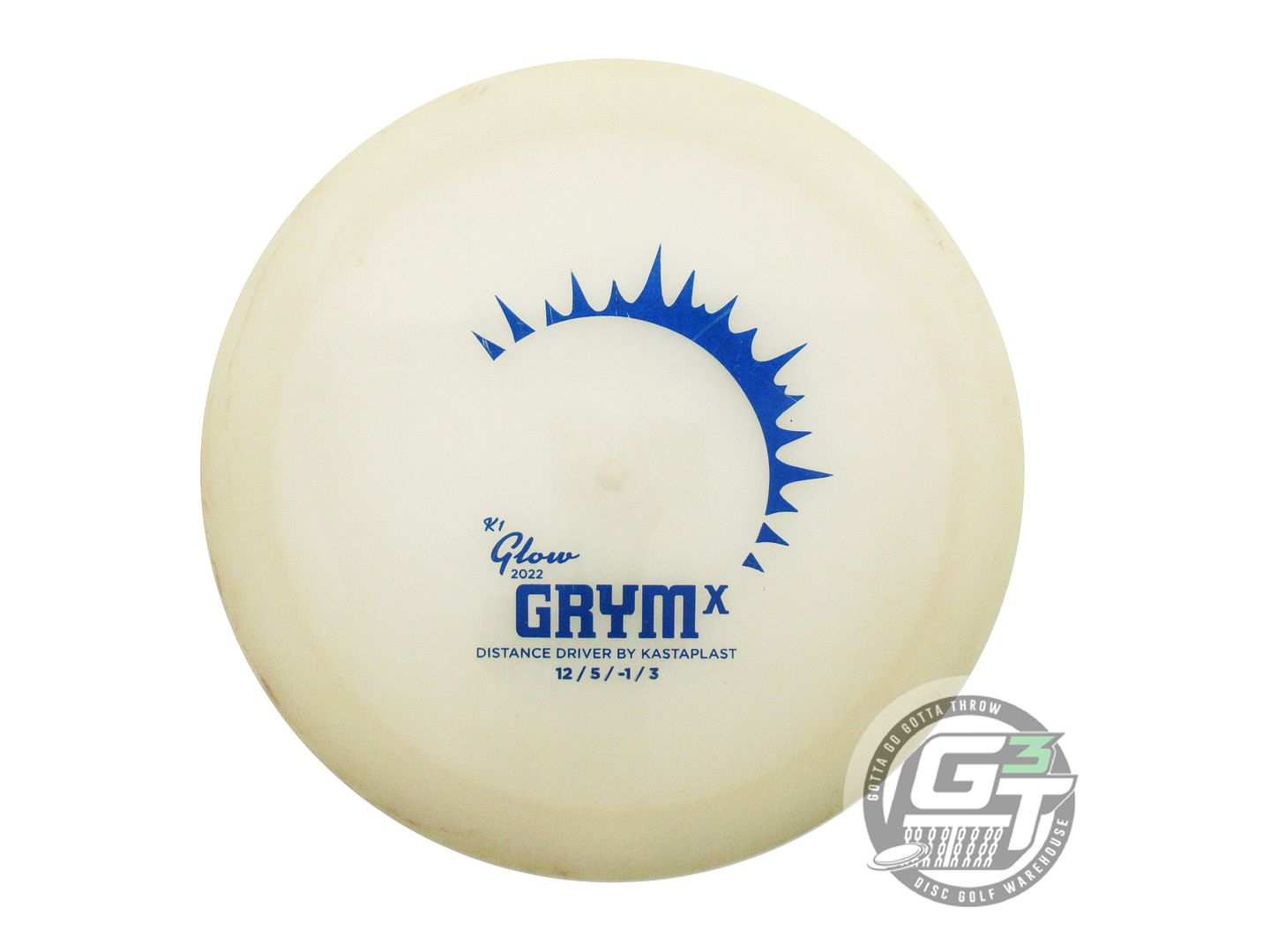 USED Kastaplast K1 Glow Grym X 175g Blue Shatter Foil Distance Driver Golf Disc
