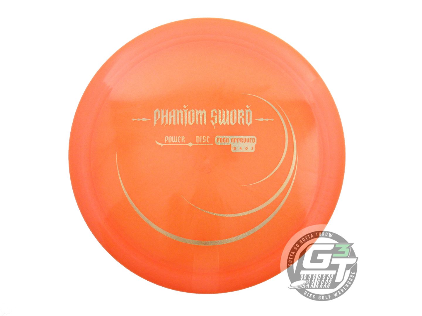USED Innova Champion PHANTOM SWORD 175g Orange Gold Glitter Distance Driver Disc