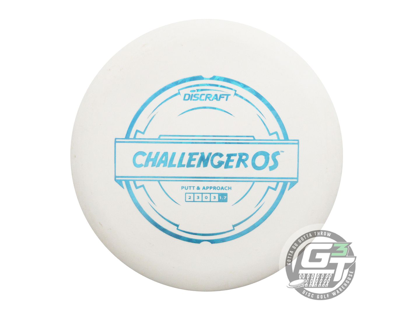 USED Discraft Putter Line Challenger OS 173g White Teal Shatter A Putter Disc