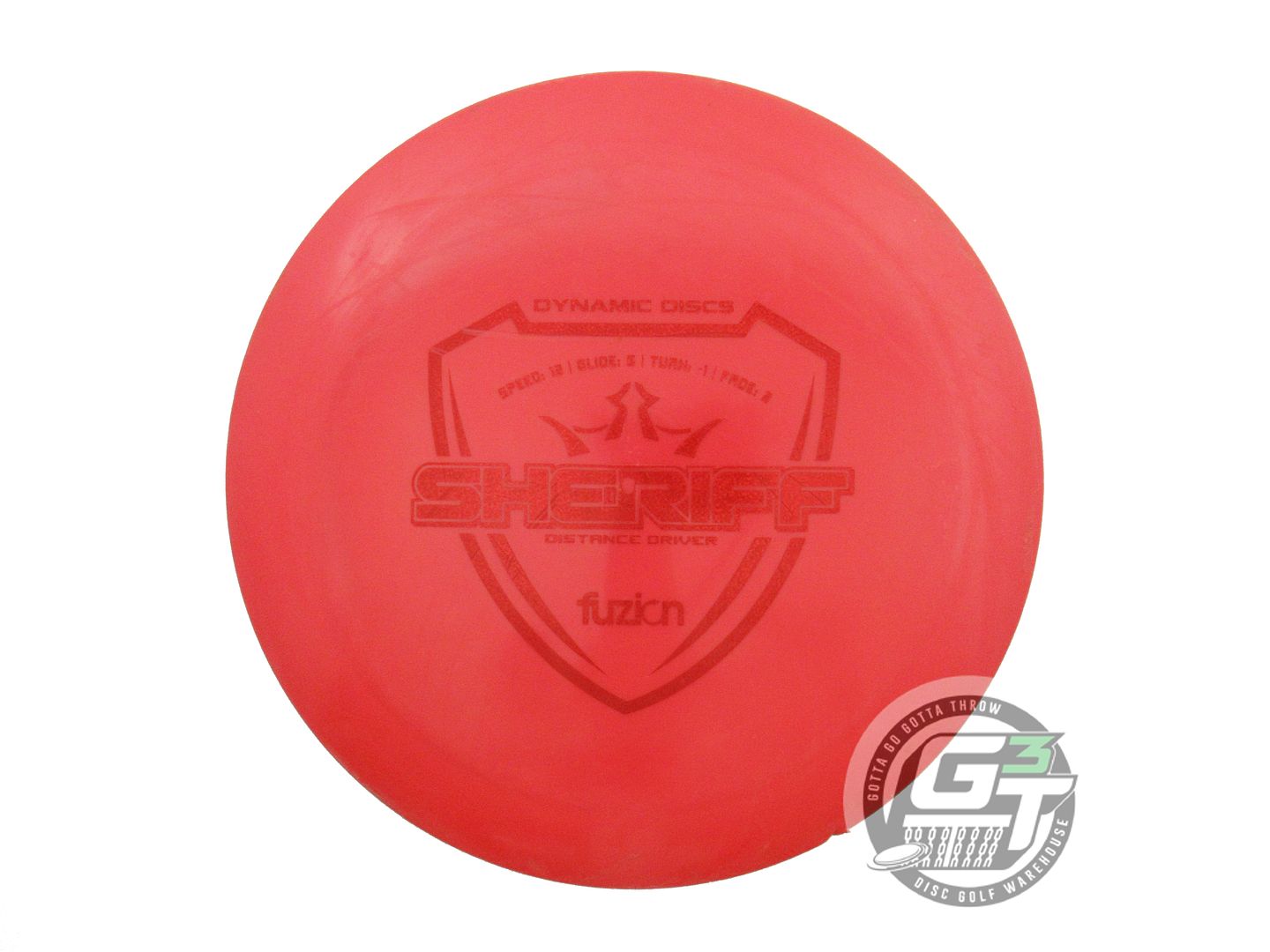 USED Dynamic Discs Fuzion Sheriff 170g Red Red Glitter Foil Distance Driver Disc