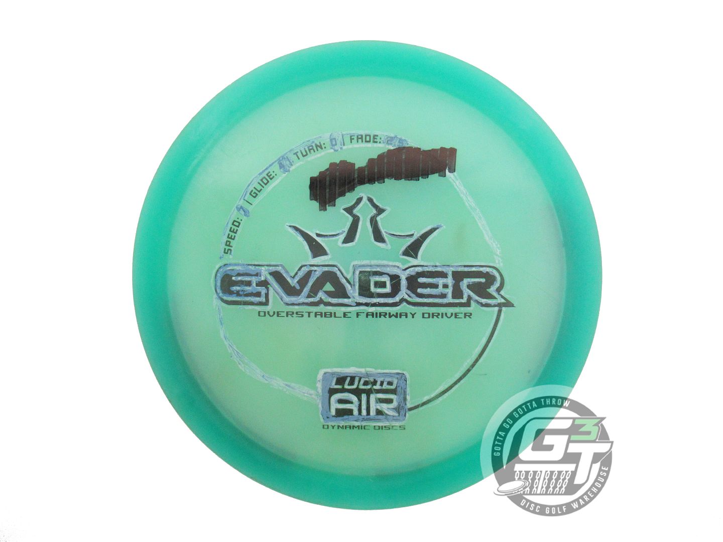 USED Dynamic Discs Lucid AIR Evader 155g Seafoam Black Stamp Fairway Driver Disc