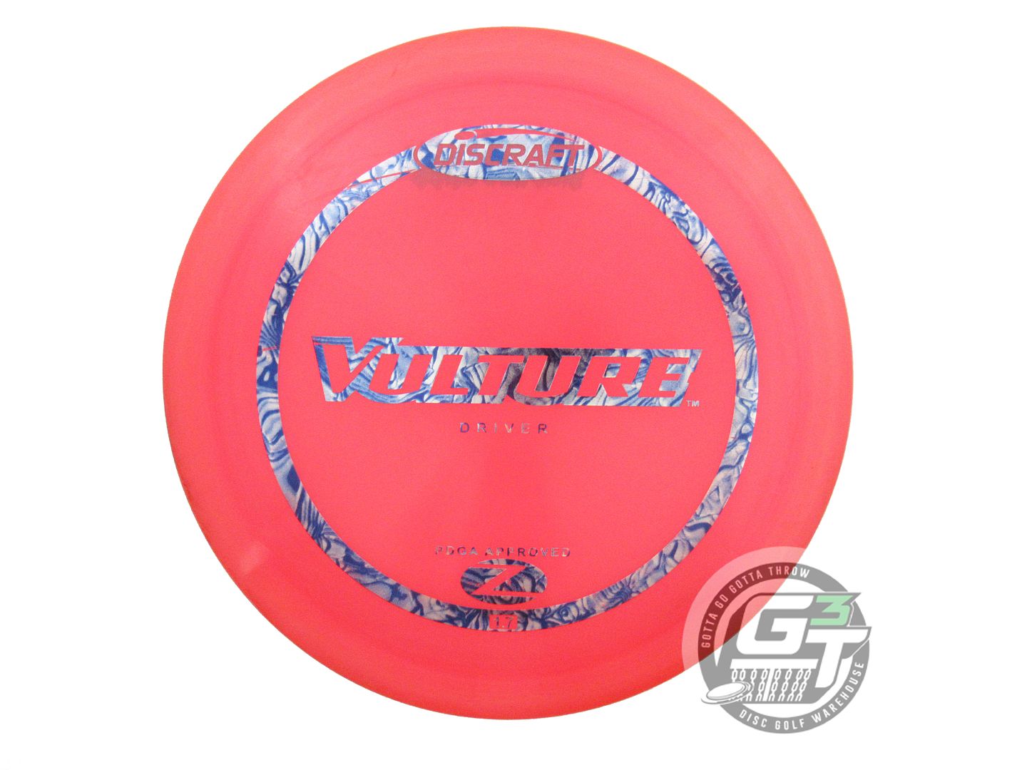 USED Discraft Z Vulture 177g Pink Blue Swirl Foil Distance Driver Golf Disc