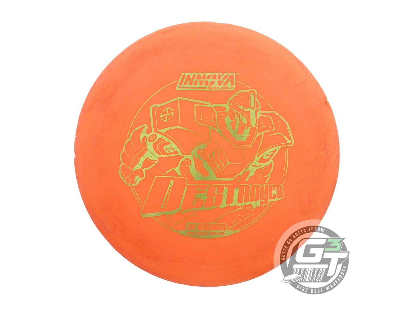 USED Innova DX Destroyer 174g Orange Lime Foil Distance Driver Golf Disc