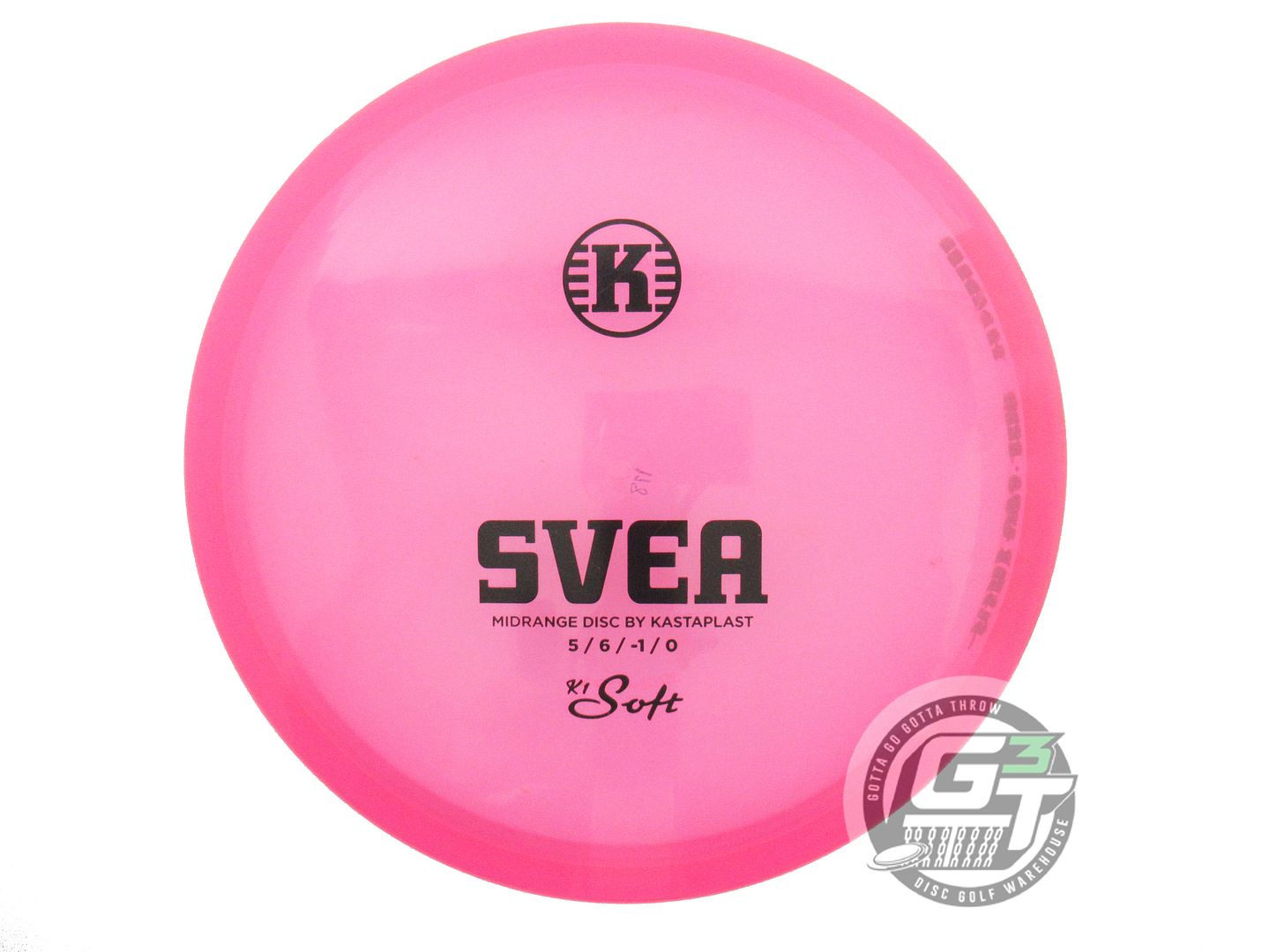 USED Kastaplast K1 Soft Svea 178g Pink Black Stamp Midrange Golf Disc