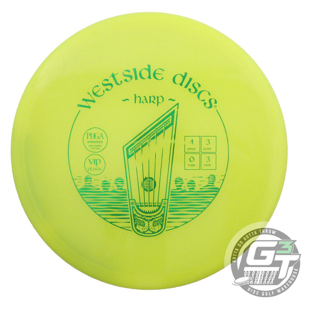 USED Westside Discs VIP Harp 175g Yellow Green Foil Putter Golf Disc