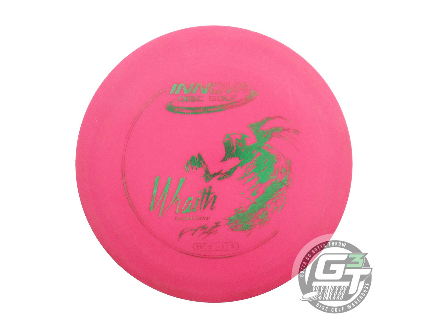 USED Innova DX Wraith 176g Pink Green Foil Distance Driver Golf Disc