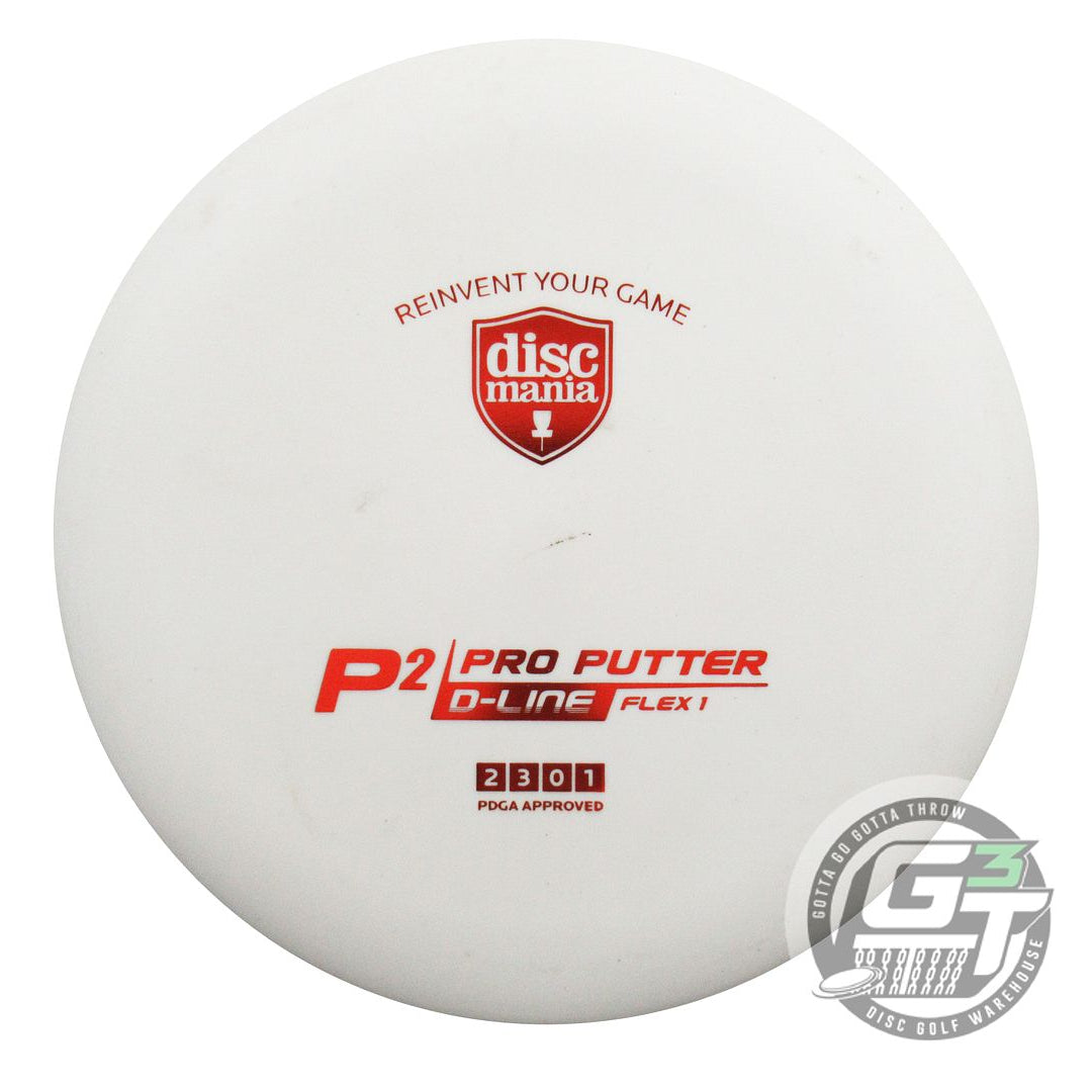 USED DiscMania D-Line Flex 1 P2 175g White Red Foil Putter Golf Disc