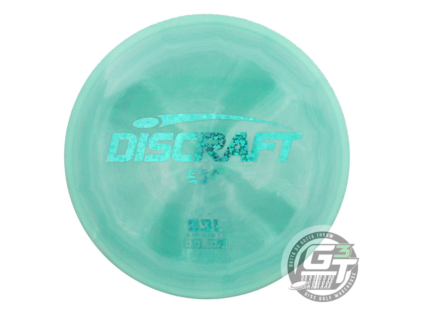 USED Discraft ESP Sol 163g Green Shamrock Foil Midrange Golf Disc