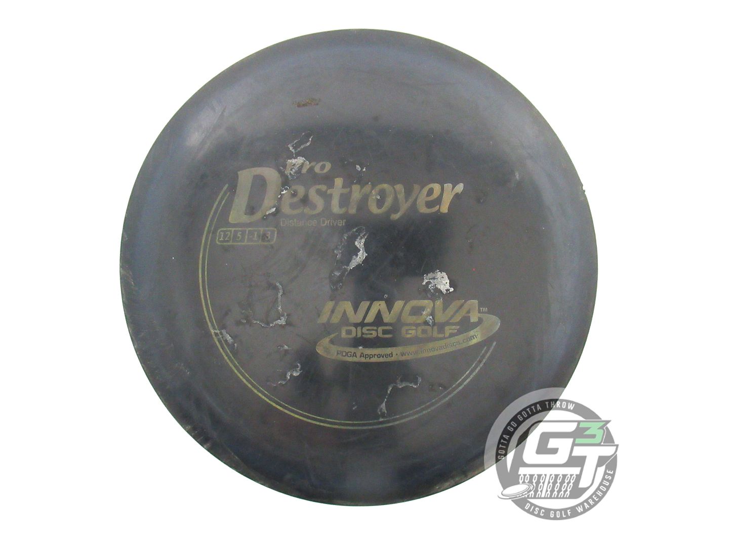 USED Innova Pro Destroyer 173g Black Wiped Stamp Distance Driver Golf Disc