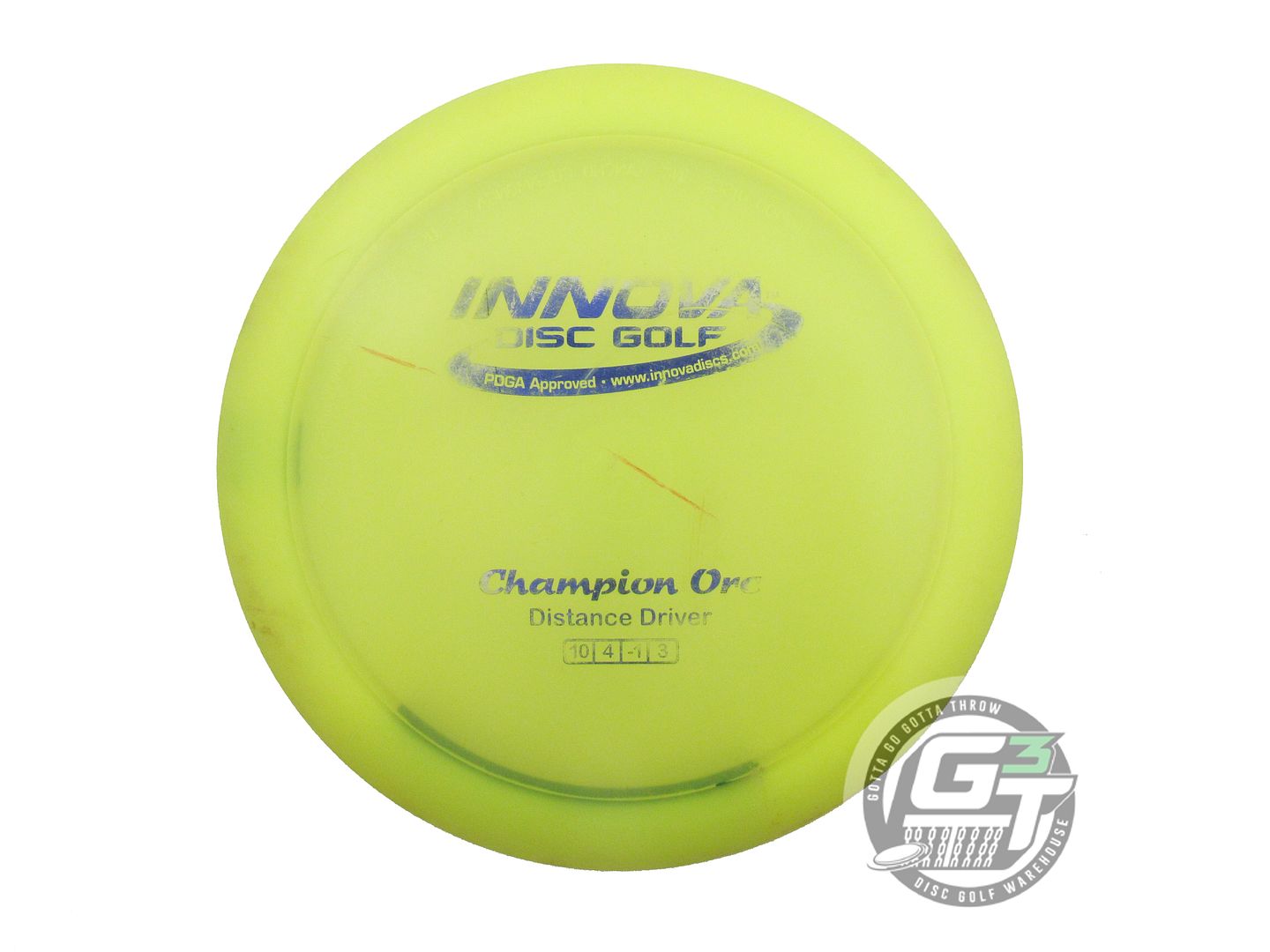 USED Innova Champion Orc 168g Yellow Blue Foil Distance Driver Golf Disc