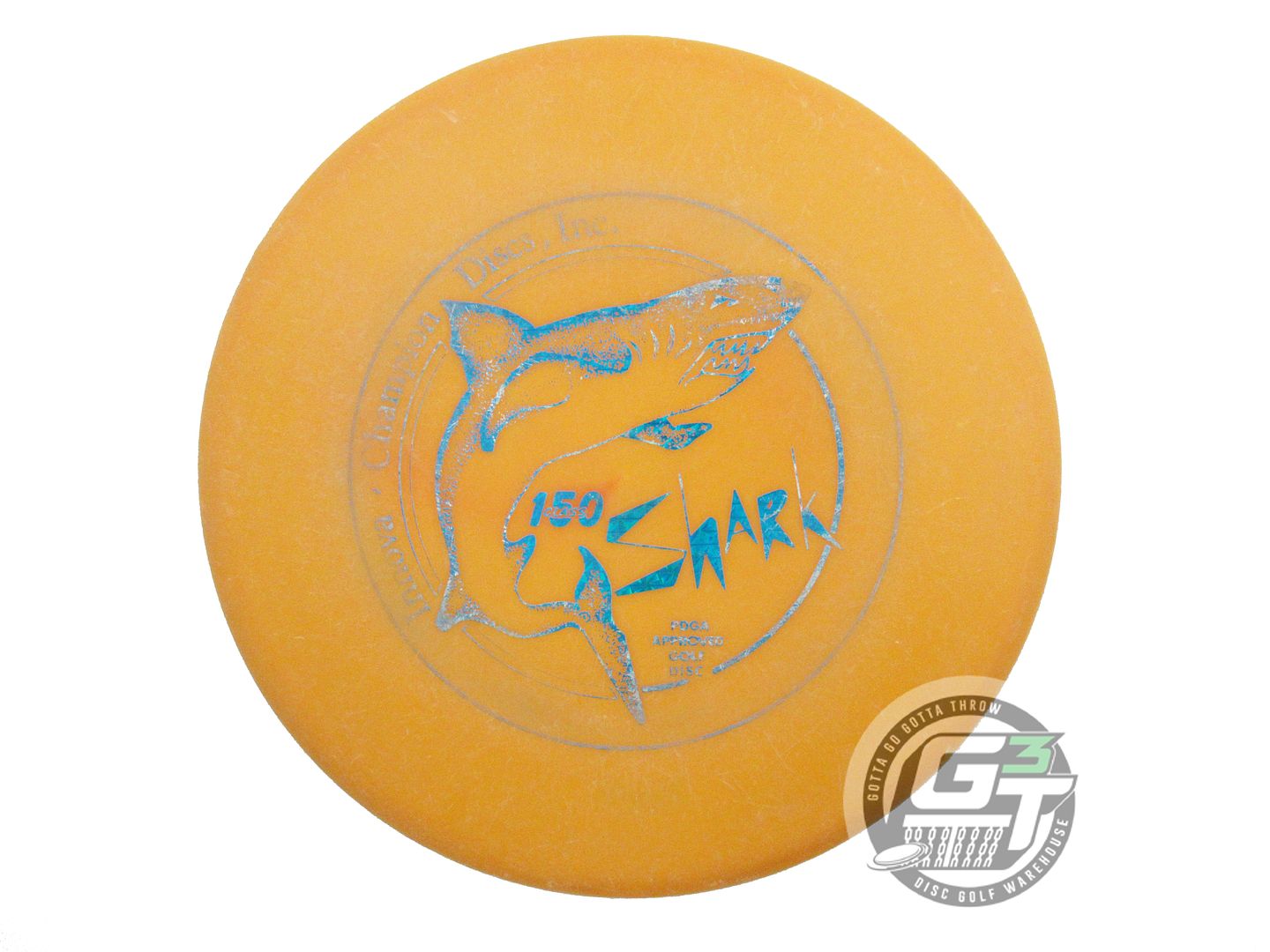 USED Innova DX Shark 140g Marigold Blue Prism Foil Midrange Golf Disc