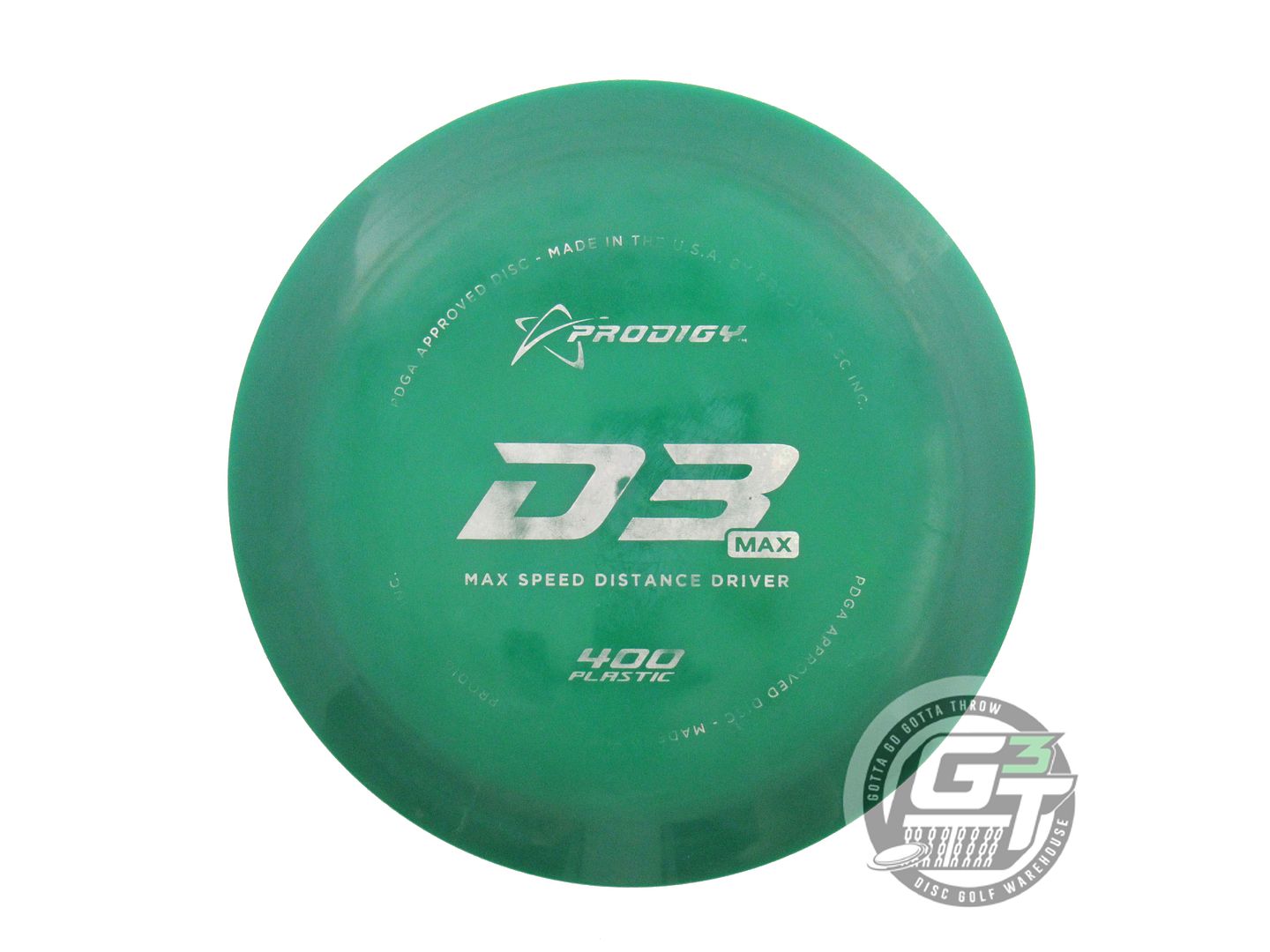 USED Prodigy Discs 400 D3 Max 173g Green Silver Shatter Distance Driver Disc