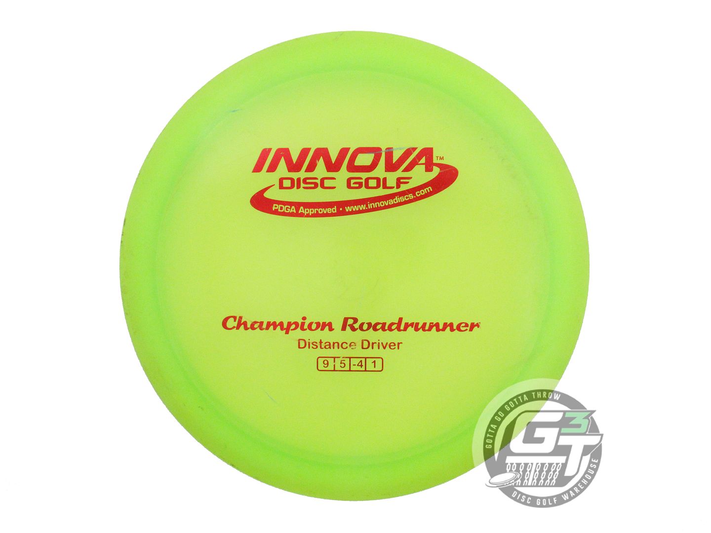 USED Innova Champion Roadrunner 174g Lime Red Foil Distance Driver Golf Disc