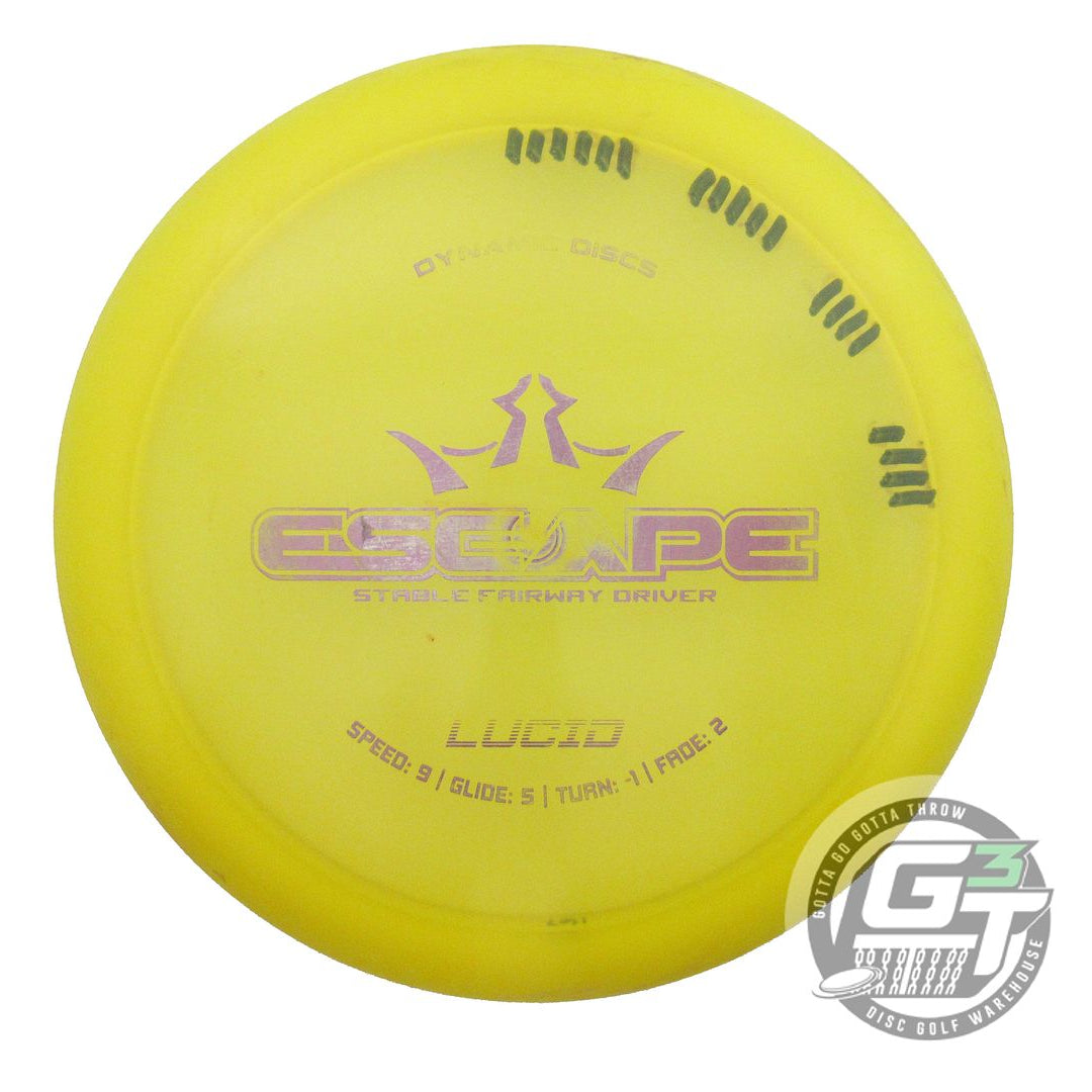 USED Dynamic Discs Lucid Escape 167g Yellow Lilac Foil Fairway Driver Golf Disc
