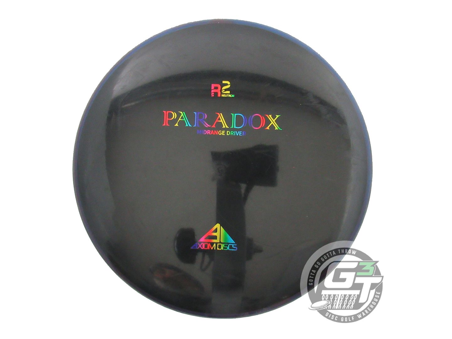 USED Axiom Discs R2 Neutron Paradox 166g Black Rainbow Foil Midrange Golf Disc