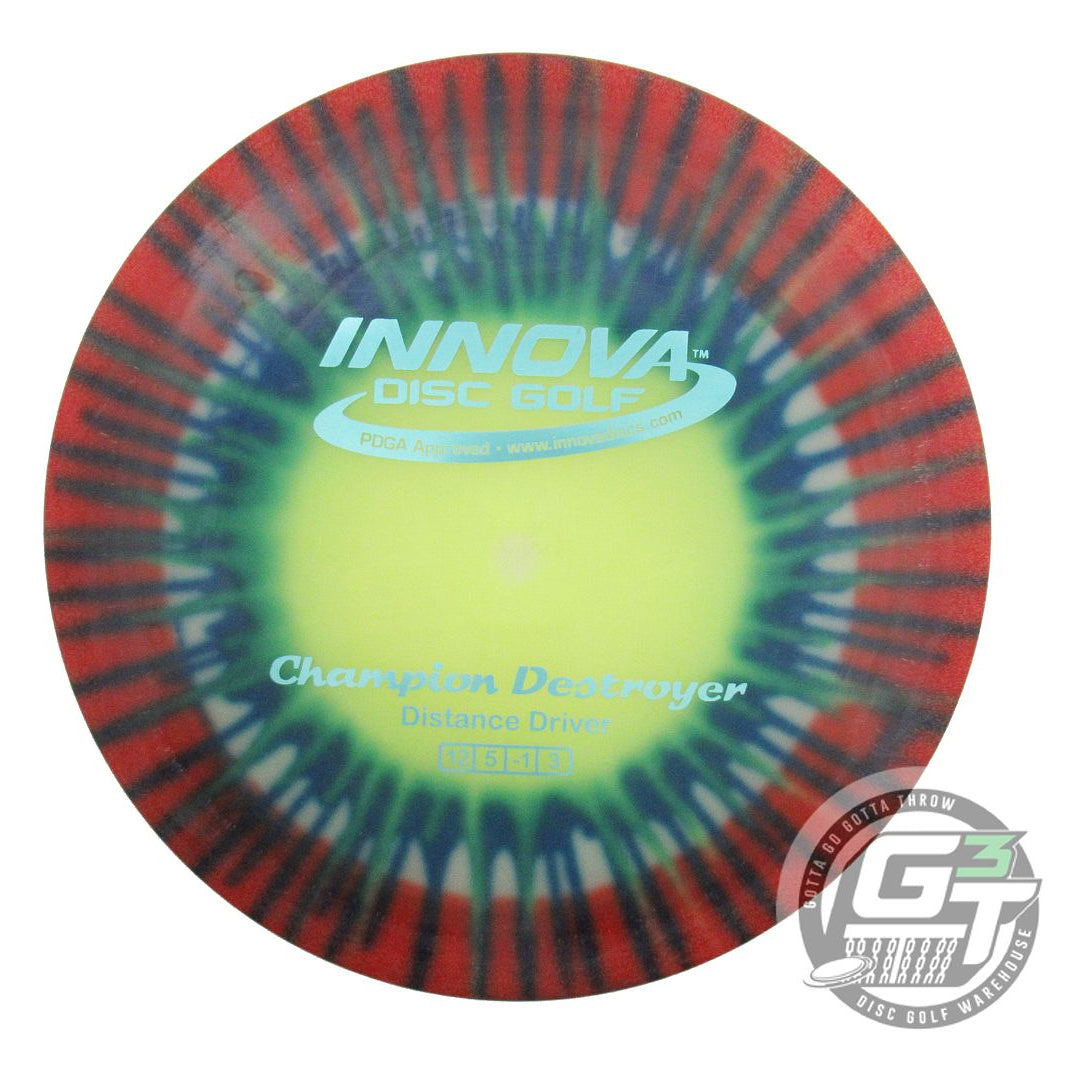 USED Innova I-DYE Champion Destroyer 174g Red Burst Distance Driver Golf Disc