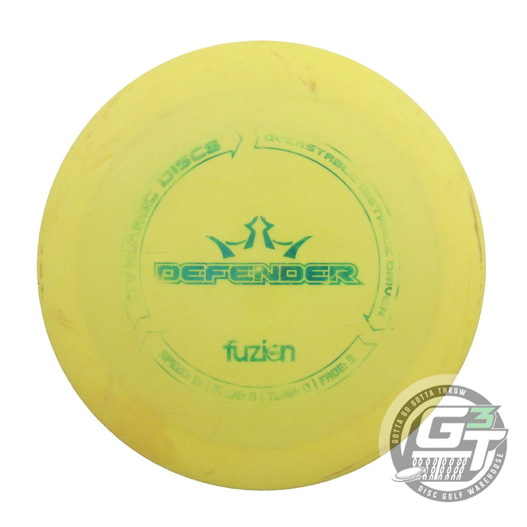 USED Dynamic Discs BioFuzion Defender 174g Yellow Teal Foil Driver Golf Disc