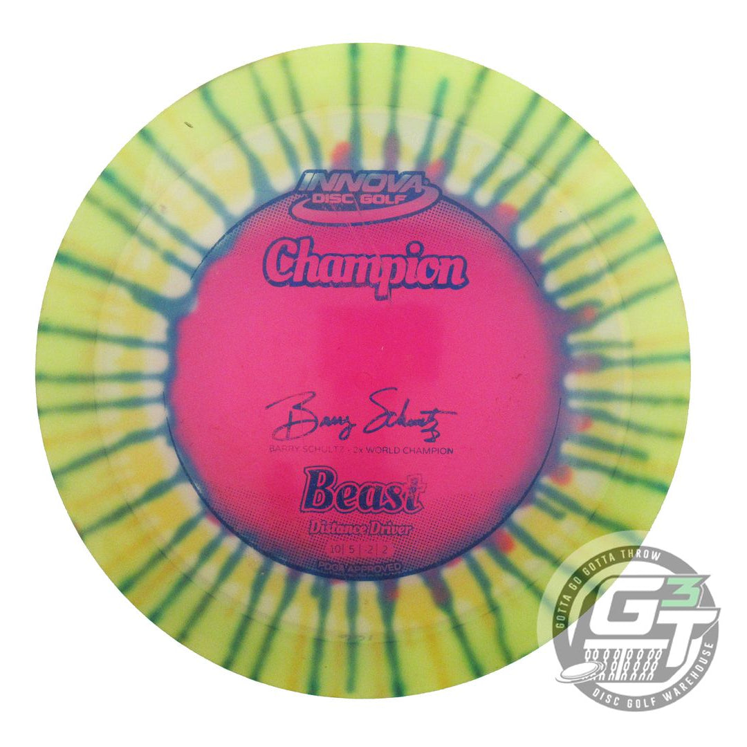 USED Innova I-DYE Champion Beast 166g Yellow Burst Distance Driver Golf Disc