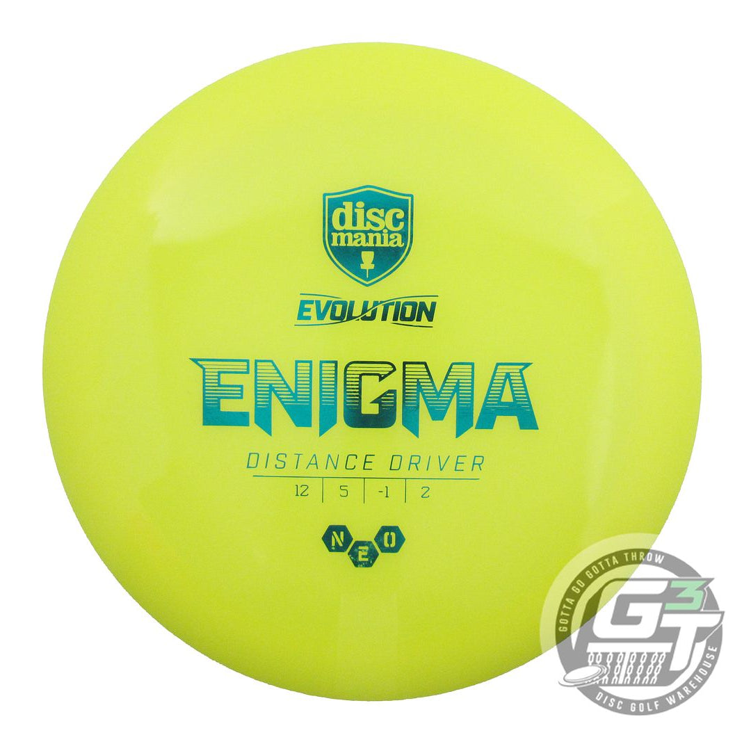 NOS DiscMania Neo Enigma 173g Yellow Teal Foil Distance Driver Golf Disc