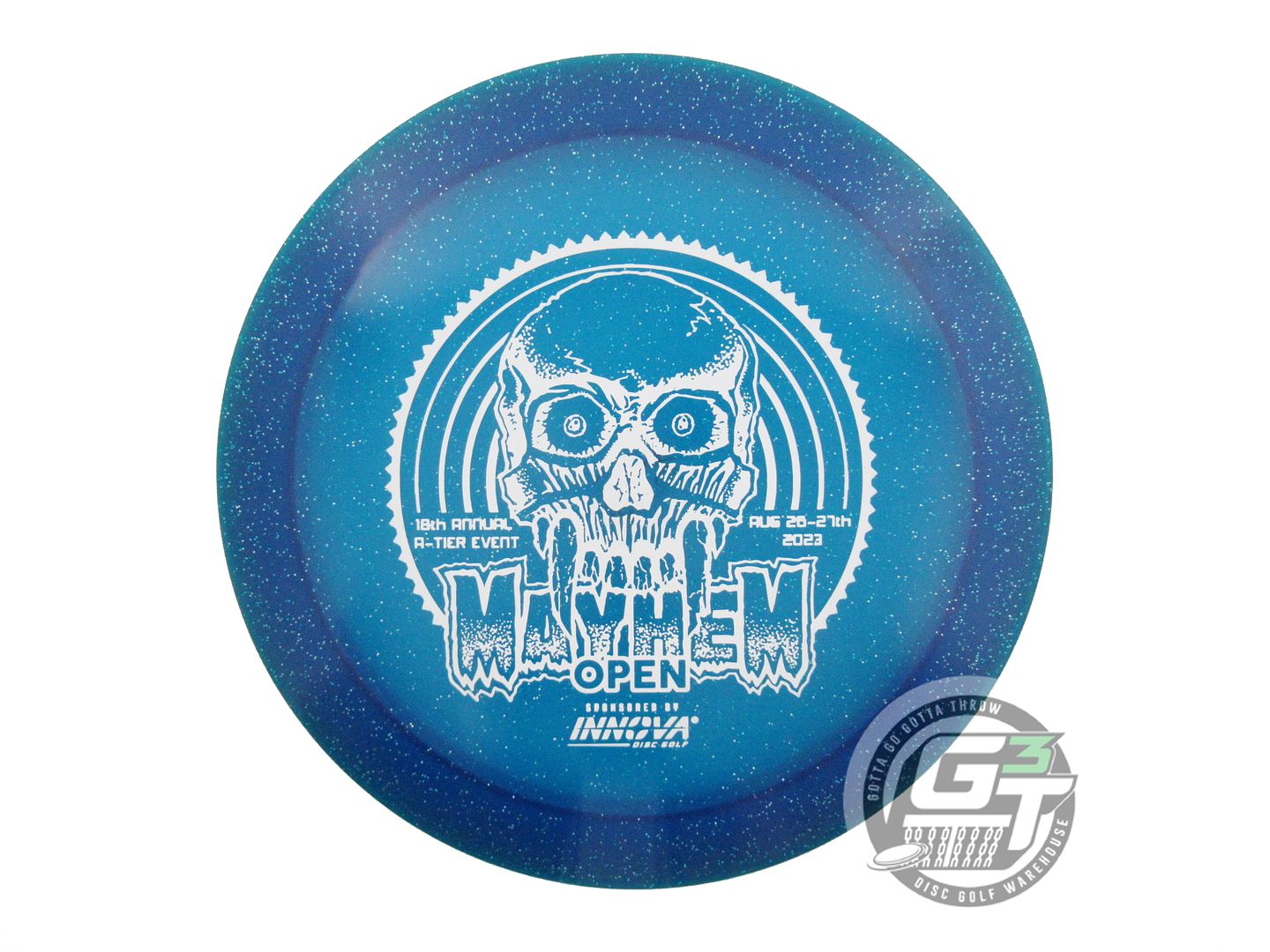 USED Innova Metal Flake Champion Archon 174g Blue White Stamp Driver Golf Disc