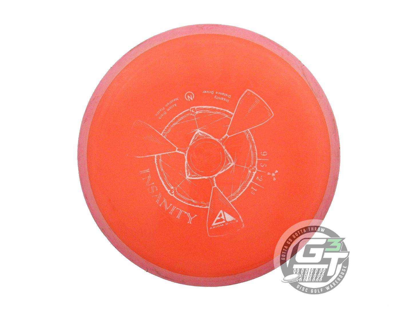 USED Axiom Discs Neutron Insanity 168g Orange Pink Rim Distance Driver Golf Disc