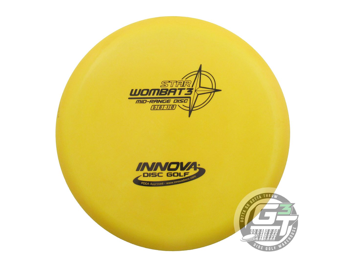 USED Innova Star Wombat3 176g Yellow Black Stamp Midrange Golf Disc