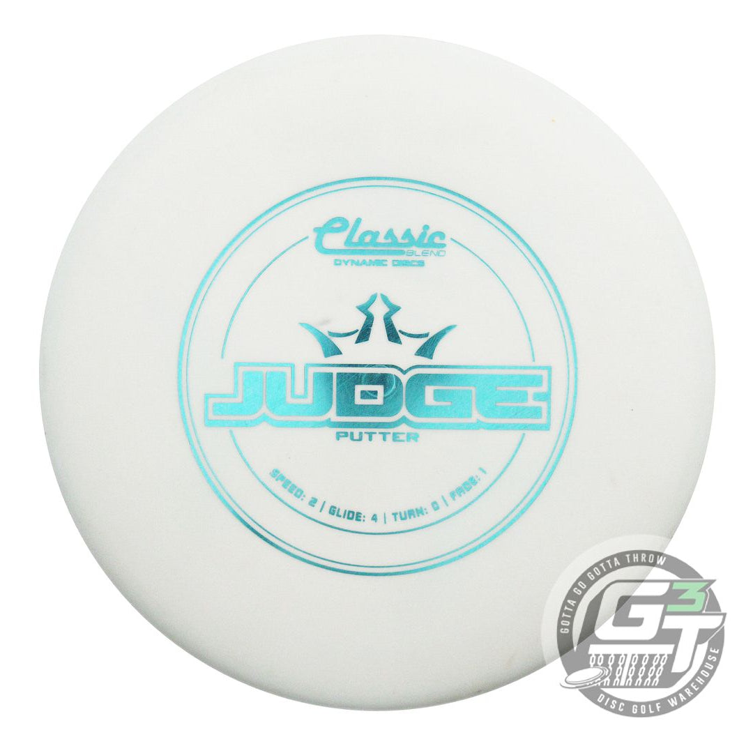 USED Dynamic Discs Classic Blend Judge 174g White Aqua Foil Putter Golf Disc
