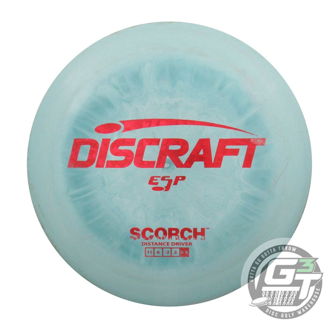 USED Discraft ESP Scorch 172g Seafoam-Teal Red Shatter Distance Driver Golf Disc
