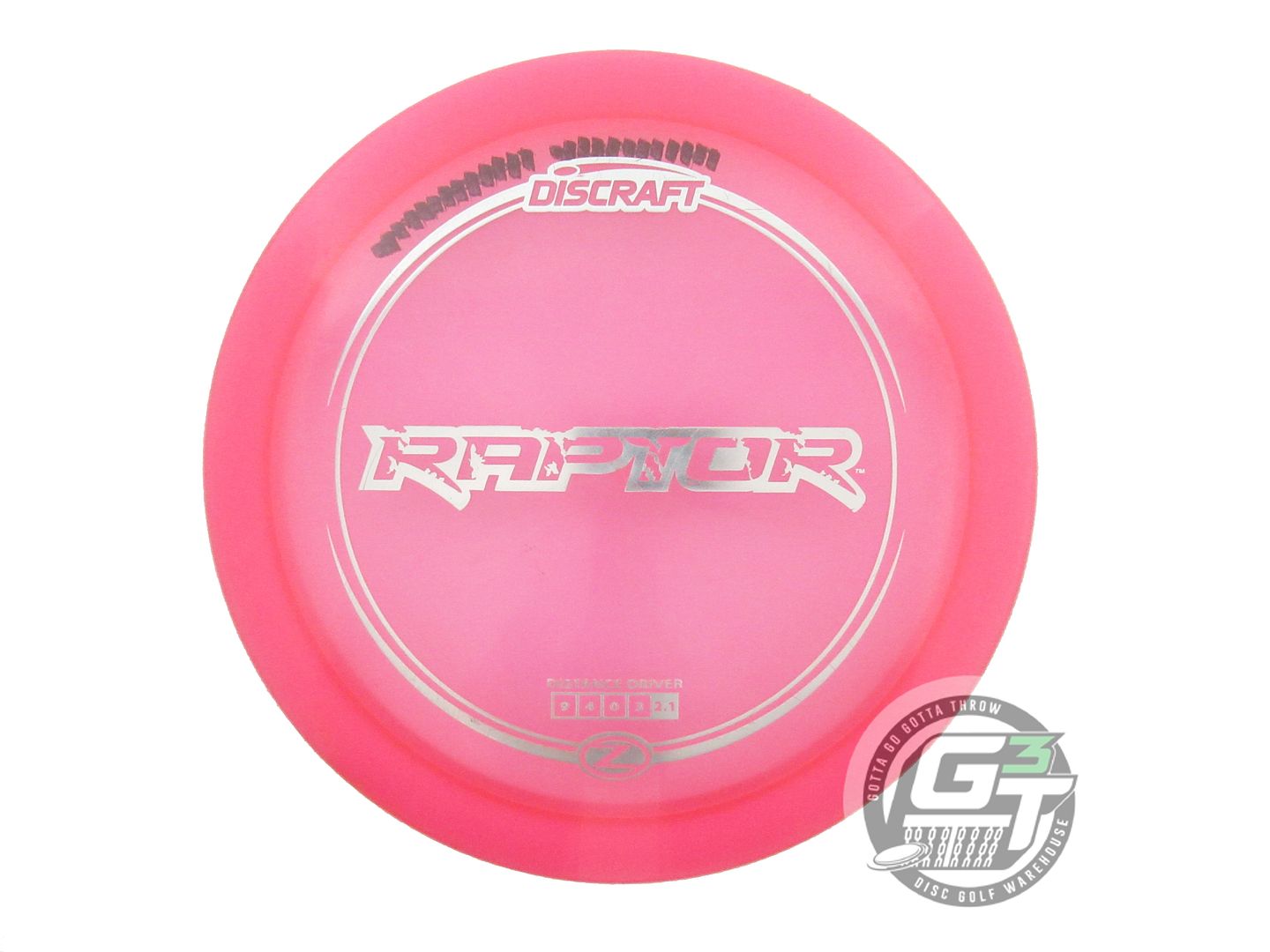 USED Discraft Z Raptor 176g Pink Silver Foil Distance Driver Golf Disc