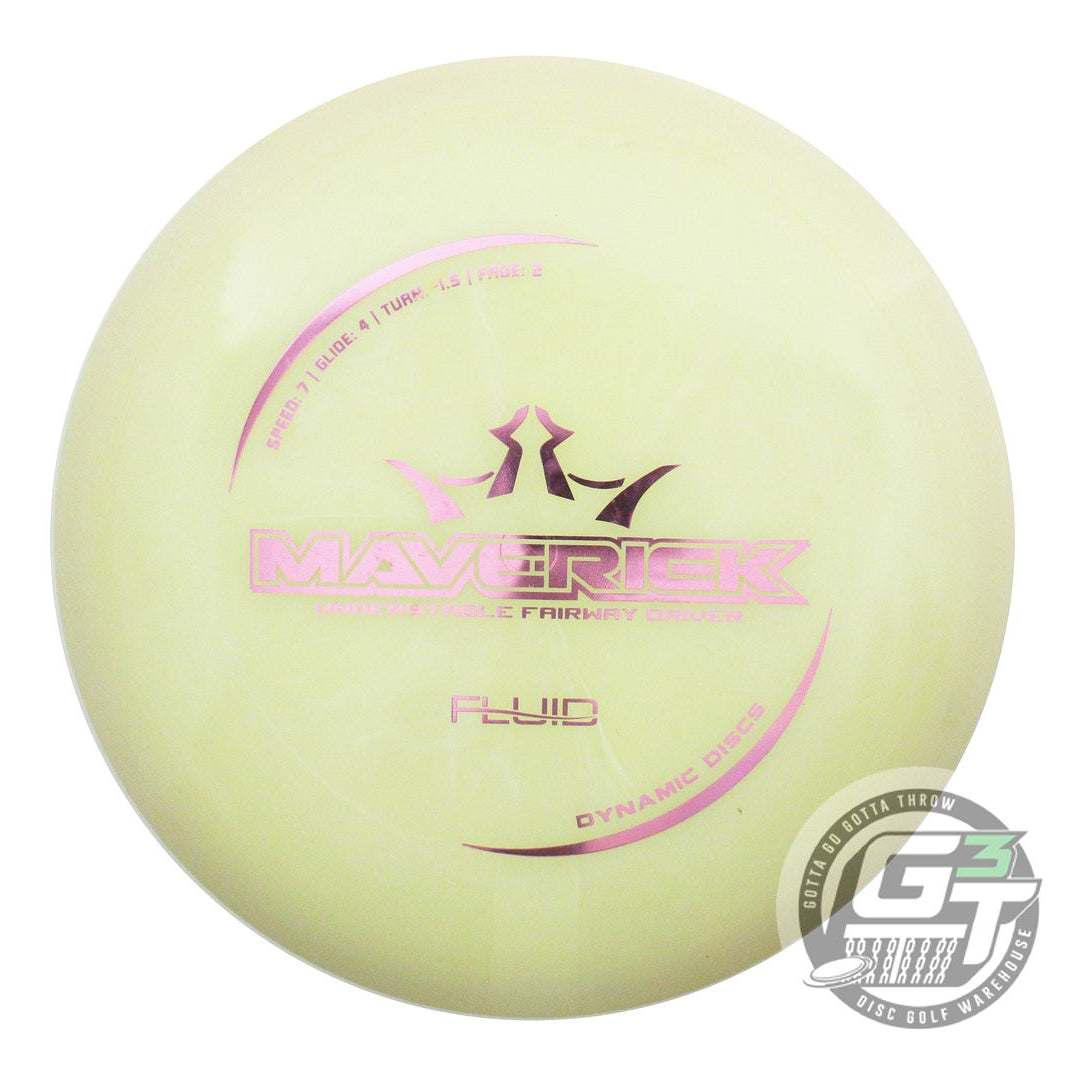 USED Dynamic Discs Fluid Maverick 173g Cream Pink Foil Distance Driver Golf Disc