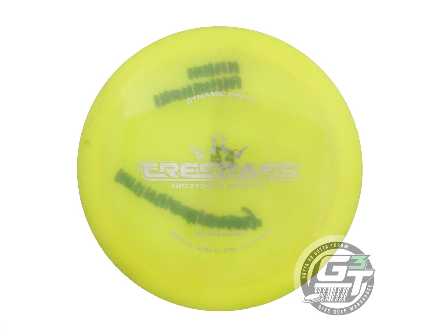 USED Dynamic Discs Lucid Trespass 175g Yellow Silver Stamp Distance Driver Disc