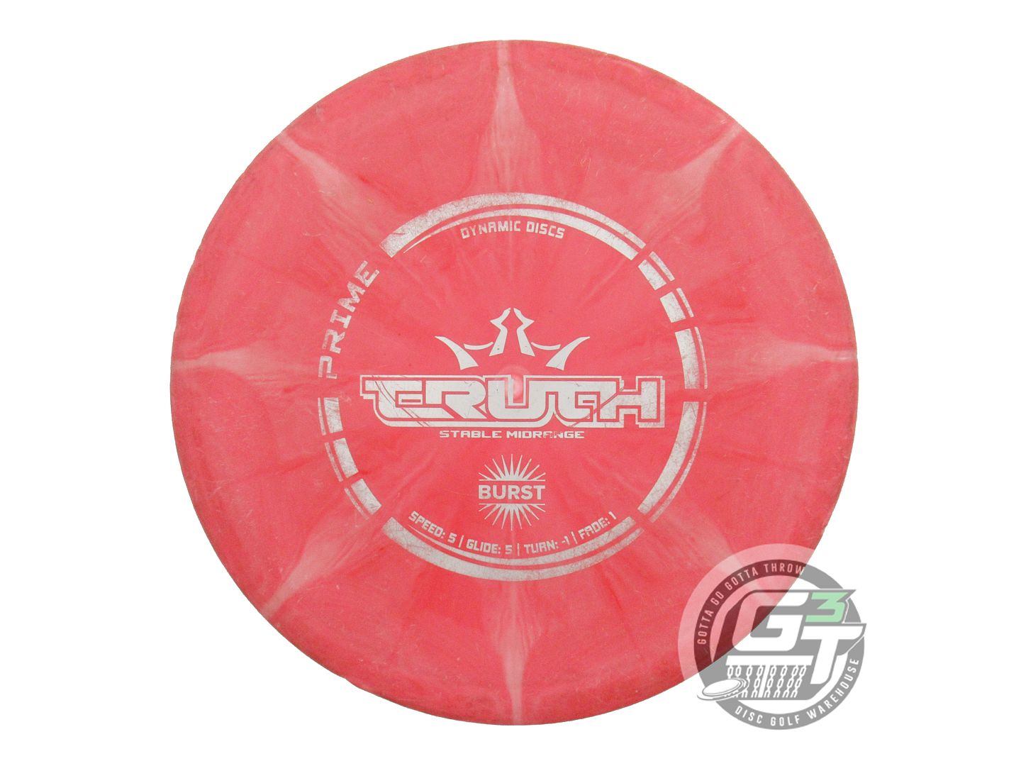USED Dynamic Discs Prime Burst Truth 173g Red Silver Stamp Midrange Golf Disc