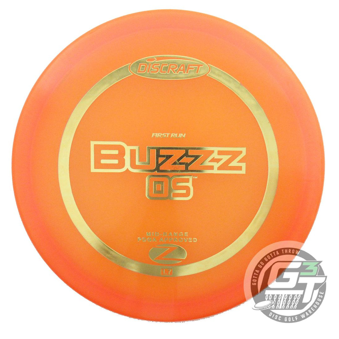 NOS Discraft FIRST RUN Z Buzzz OS 175g Orange Gold Foil Midrange Golf Disc