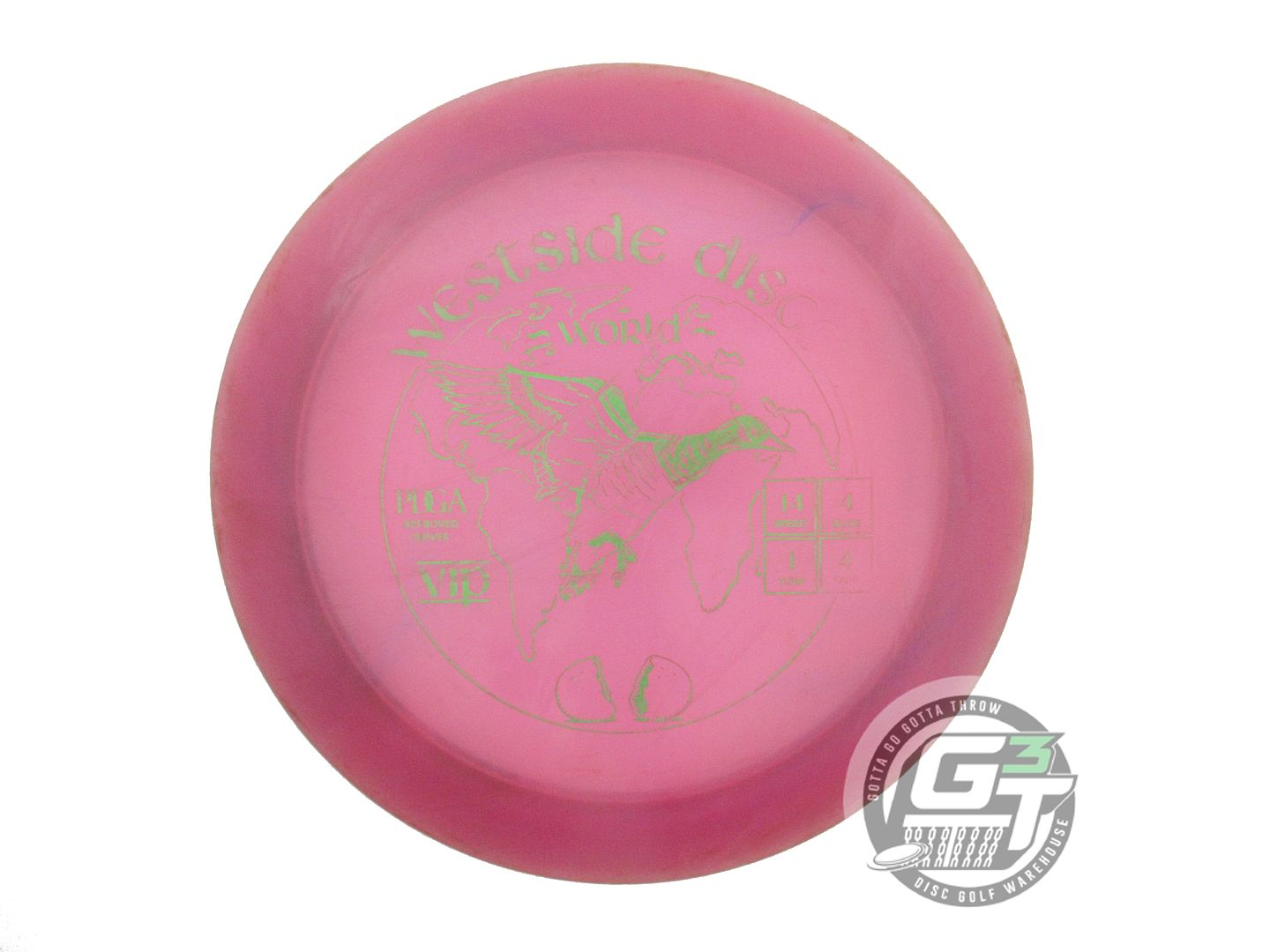 USED Westside Discs VIP World 175g Lilac Green Foil Distance Driver Golf Disc