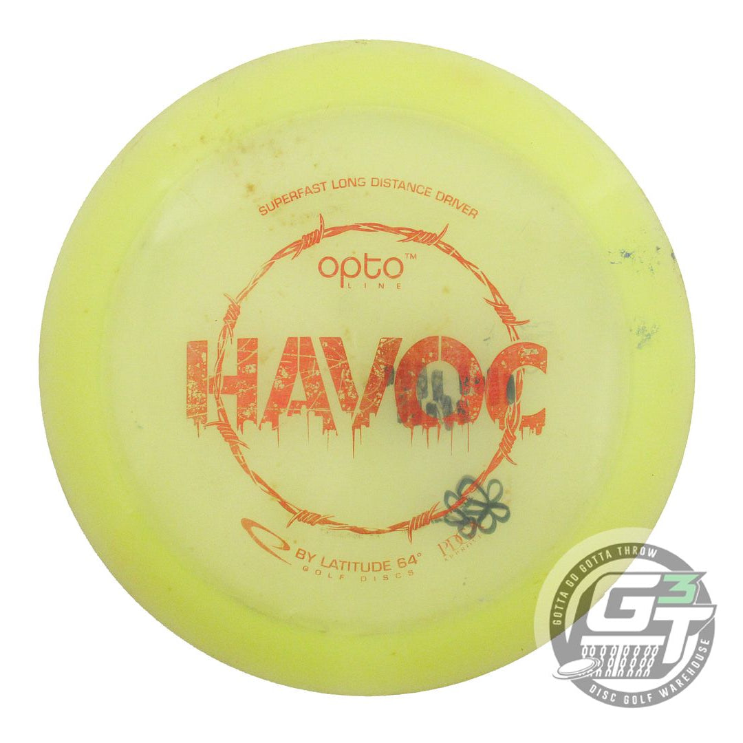 USED Latitude 64 Opto Havoc 170g Yellow Red Foil Distance Driver Golf Disc