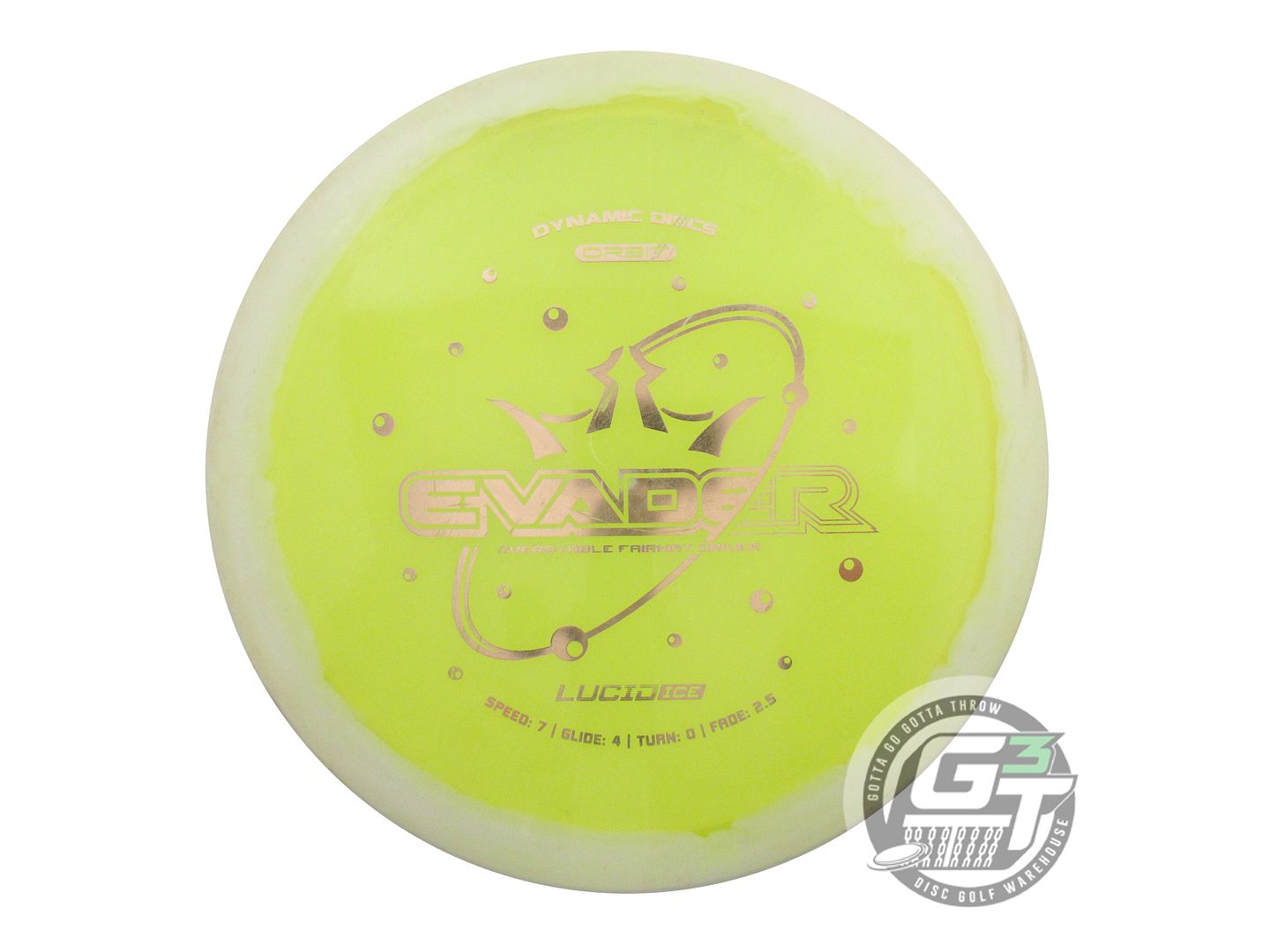 USED Dynamic Discs Lucid Ice Orbit Evader 174g White-Yellow Fairway Driver Disc