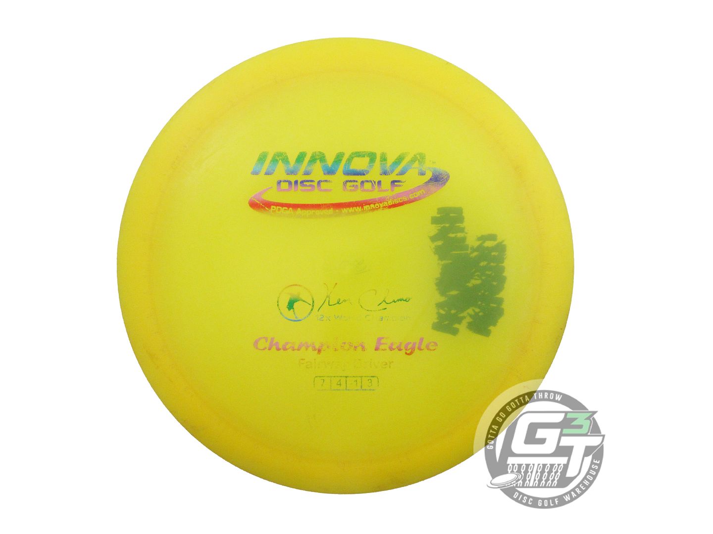 USED Innova Champion Eagle 168g Yellow Rainbow Foil Fairway Driver Golf Disc
