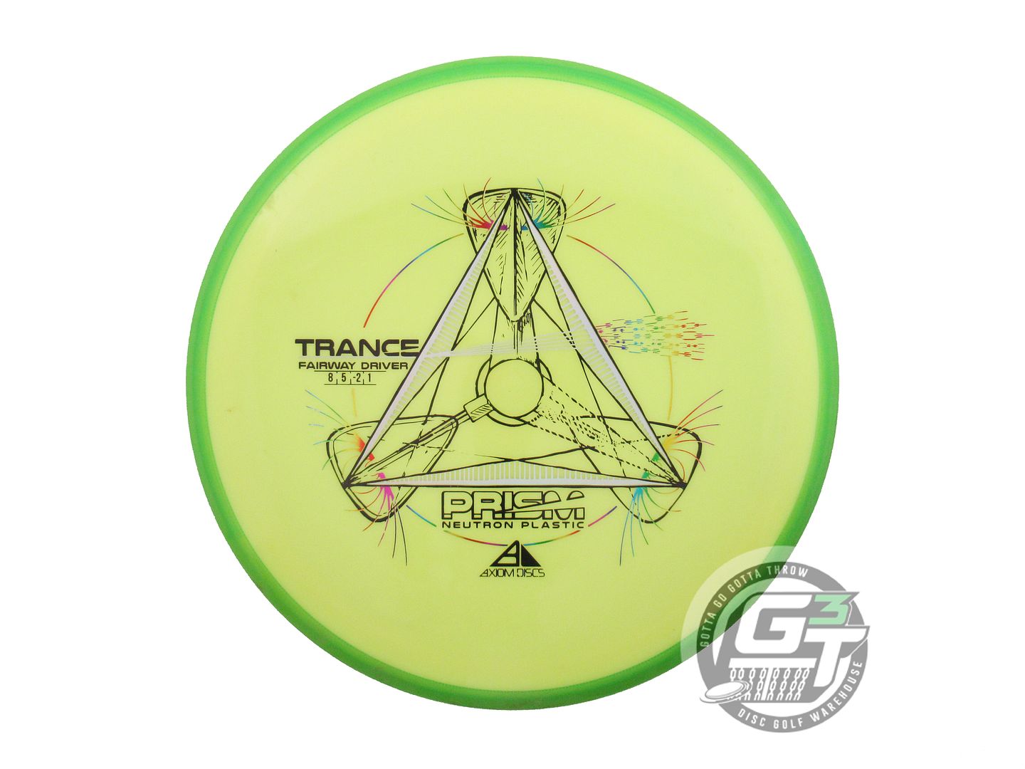 USED Axiom Discs Prism Neutron Trance 172g Yellow Lime Rim Fairway Driver Disc