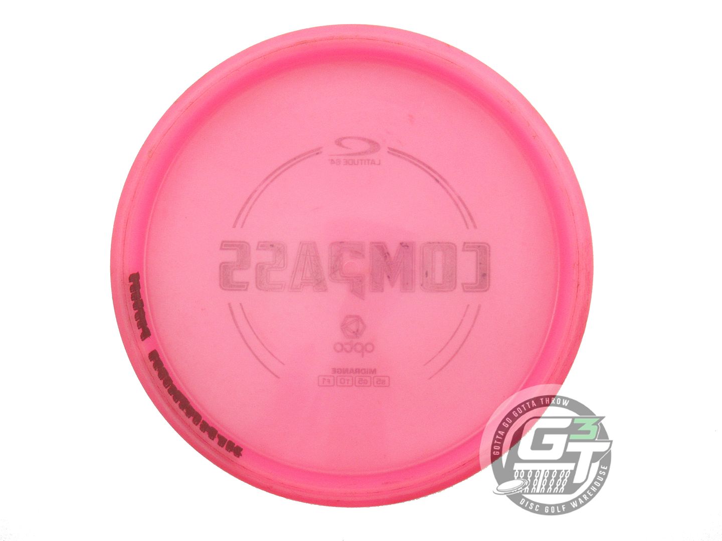 USED Latitude 64 Opto Compass 171g Pink Black Stamp Midrange Golf Disc