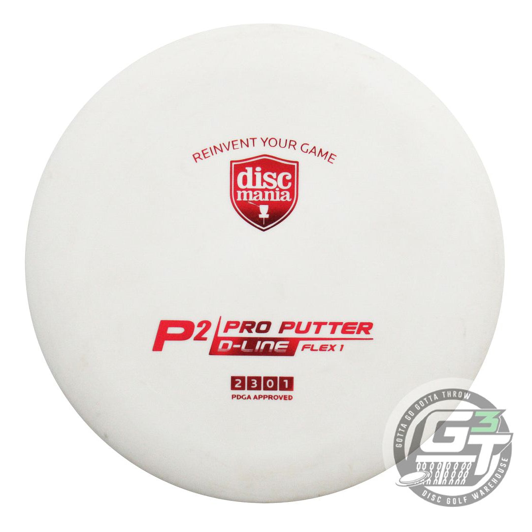 USED DiscMania D-Line Flex 1 P2 175g White Red Foil A Putter Golf Disc