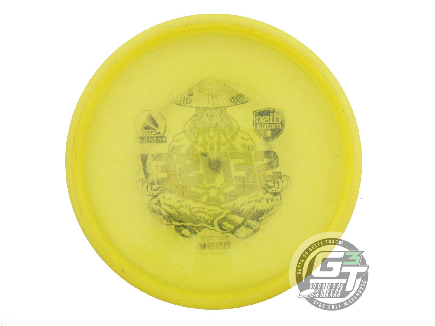 USED DiscMania Active Premium Sensei 174g Yellow Black Stamp Putter Golf Disc