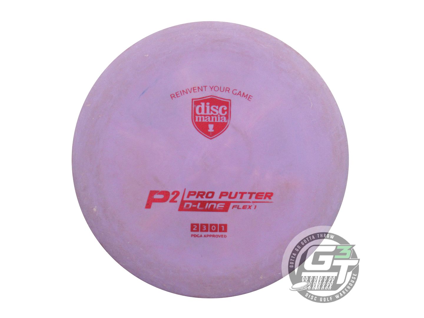 USED DiscMania D-Line Flex 1 P2 176g Purple Red Foil A Putter Golf Disc