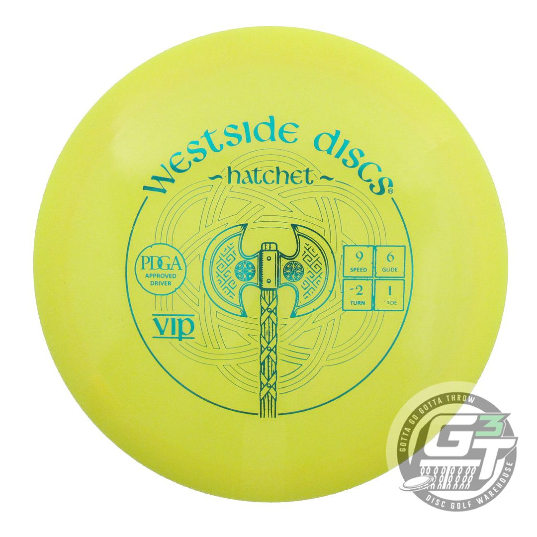 USED Westside Discs VIP Hatchet 173g Yellow Teal Foil Fairway Driver Golf Disc