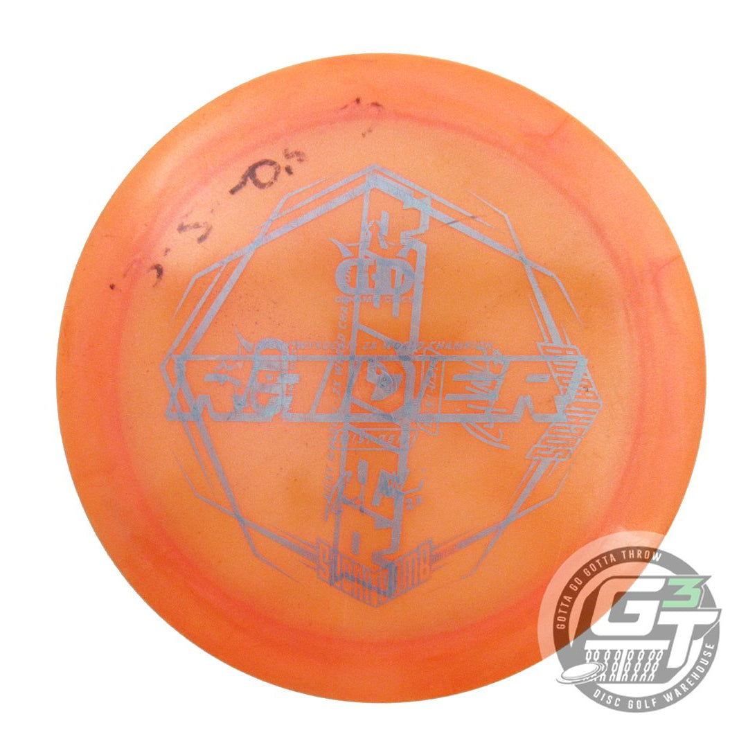 USED Dynamic Discs X-OUT Glimmer Lucid Ice Raider 176g Orange Driver Golf Disc